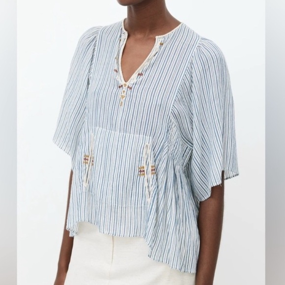 Isabel Marant Etoile Women’s Joy Striped Top Blouse - Picture 5 of 5